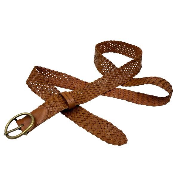 Lucky Brand Accessories - LUCKY BRAND BOHO WESTERN TAN LEATHER BELT WOVEN BRAIDED L XL EXCELLENT PREOWNED